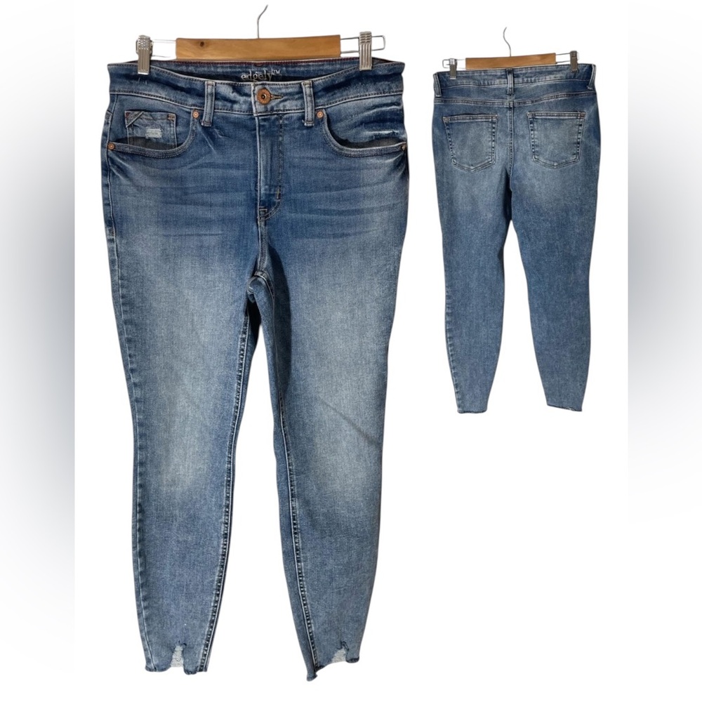 A6- High Ride Super Skinny Edgely Blue Ankle Jeans